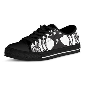 Scandinavian Yggdrasil Print Black Low Top Sneakers