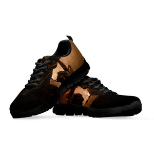Scary Clown Print Black Running Shoes