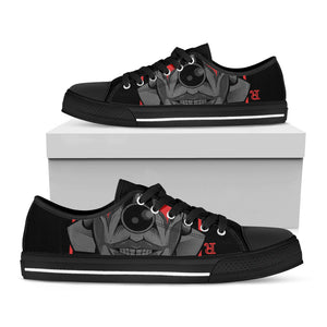 Scary Joker Card Print Black Low Top Sneakers