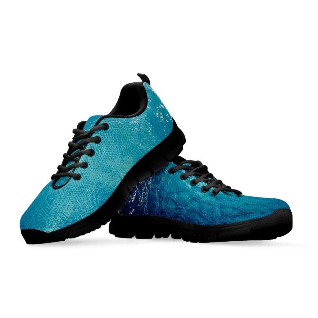 Sea Water Surface Print Black Running Shoes
