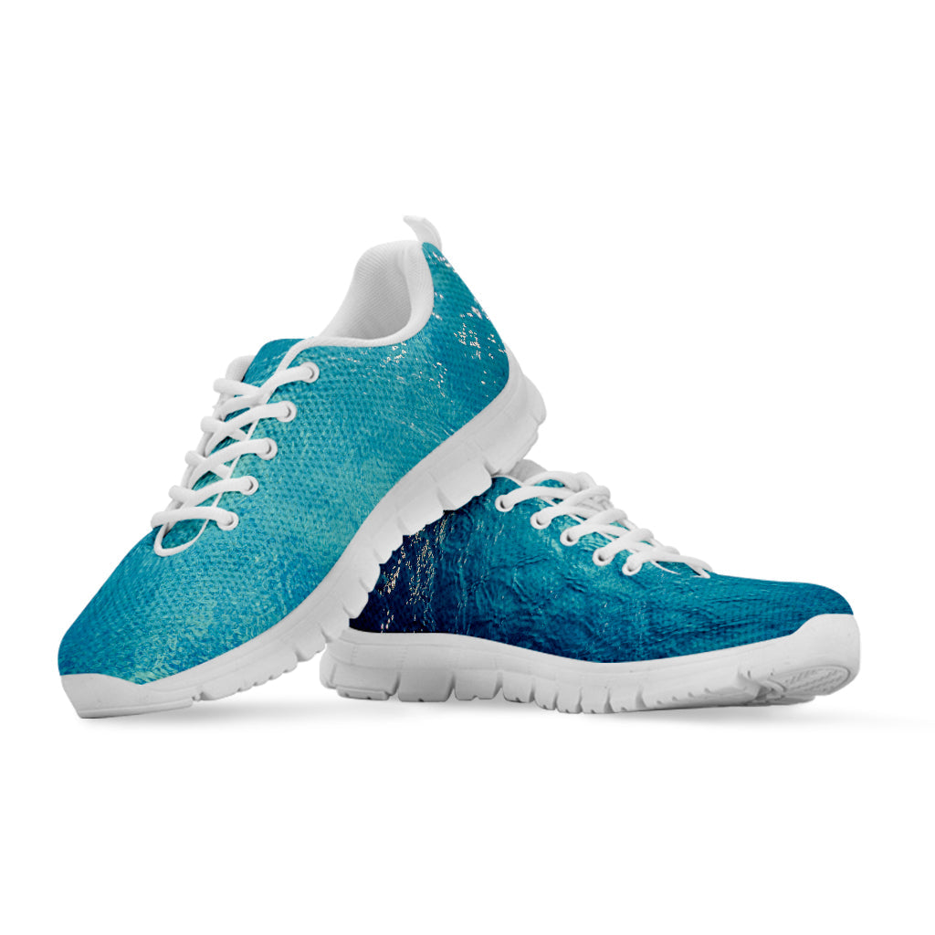 Sea Water Surface Print White Running Shoes