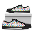 Seven Chakra Symbols Pattern Print Black Low Top Sneakers