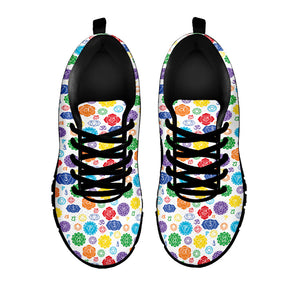 Seven Chakra Symbols Pattern Print Black Running Shoes