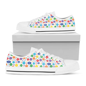 Seven Chakra Symbols Pattern Print White Low Top Sneakers