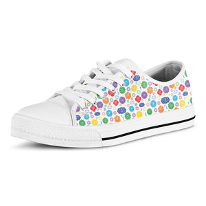 Seven Chakra Symbols Pattern Print White Low Top Sneakers