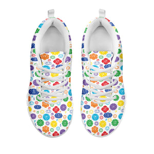 Seven Chakra Symbols Pattern Print White Running Shoes