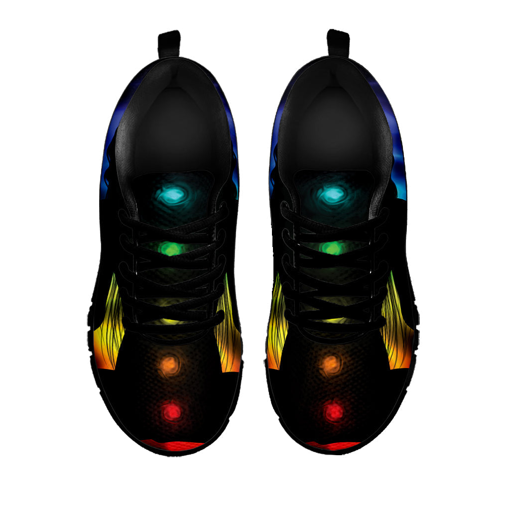 Seven Chakras Aura Print Black Running Shoes