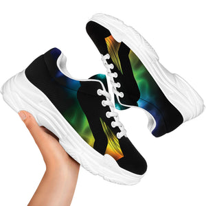 Seven Chakras Aura Print White Chunky Shoes