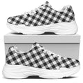 Shadow Grey And White Gingham Print White Chunky Shoes