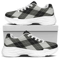 Shadow Grey Argyle Pattern Print White Chunky Shoes