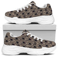 Shar Pei And Pug Pattern Print White Chunky Shoes