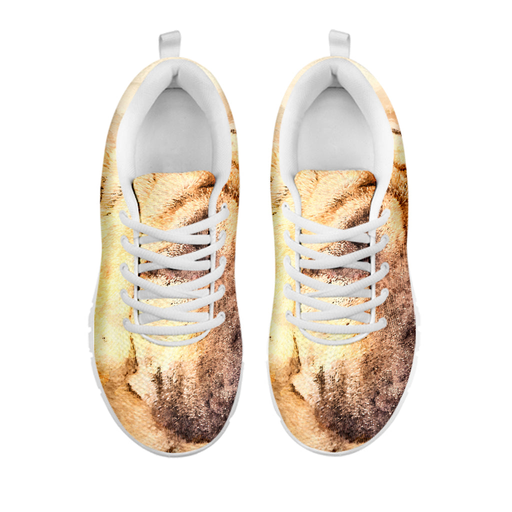 Shar Pei Portrait Print White Running Shoes
