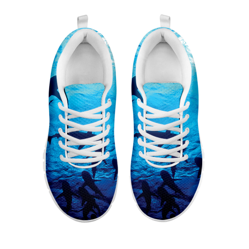 Shark Underwear Print White Running Shoes