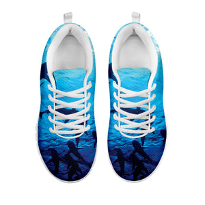 Shark Underwear Print White Running Shoes