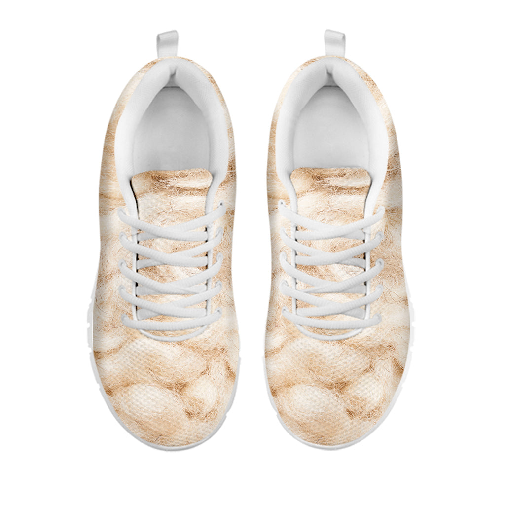 Sheepskin Print White Running Shoes