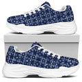 Shibori Floral Pattern Print White Chunky Shoes