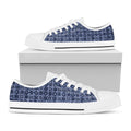Shibori Floral Pattern Print White Low Top Sneakers
