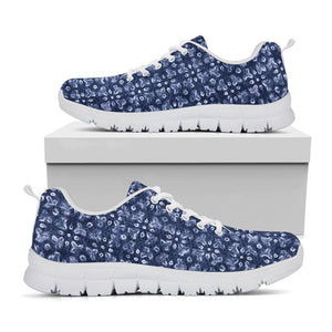 Shibori Floral Pattern Print White Running Shoes