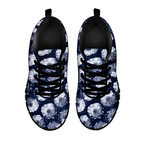 Shibori Motif Pattern Print Black Running Shoes