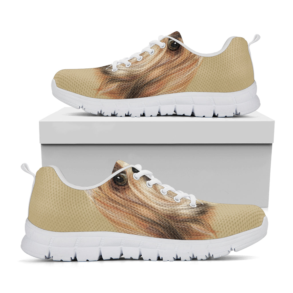 Shih Tzu Portrait Print White Running Shoes