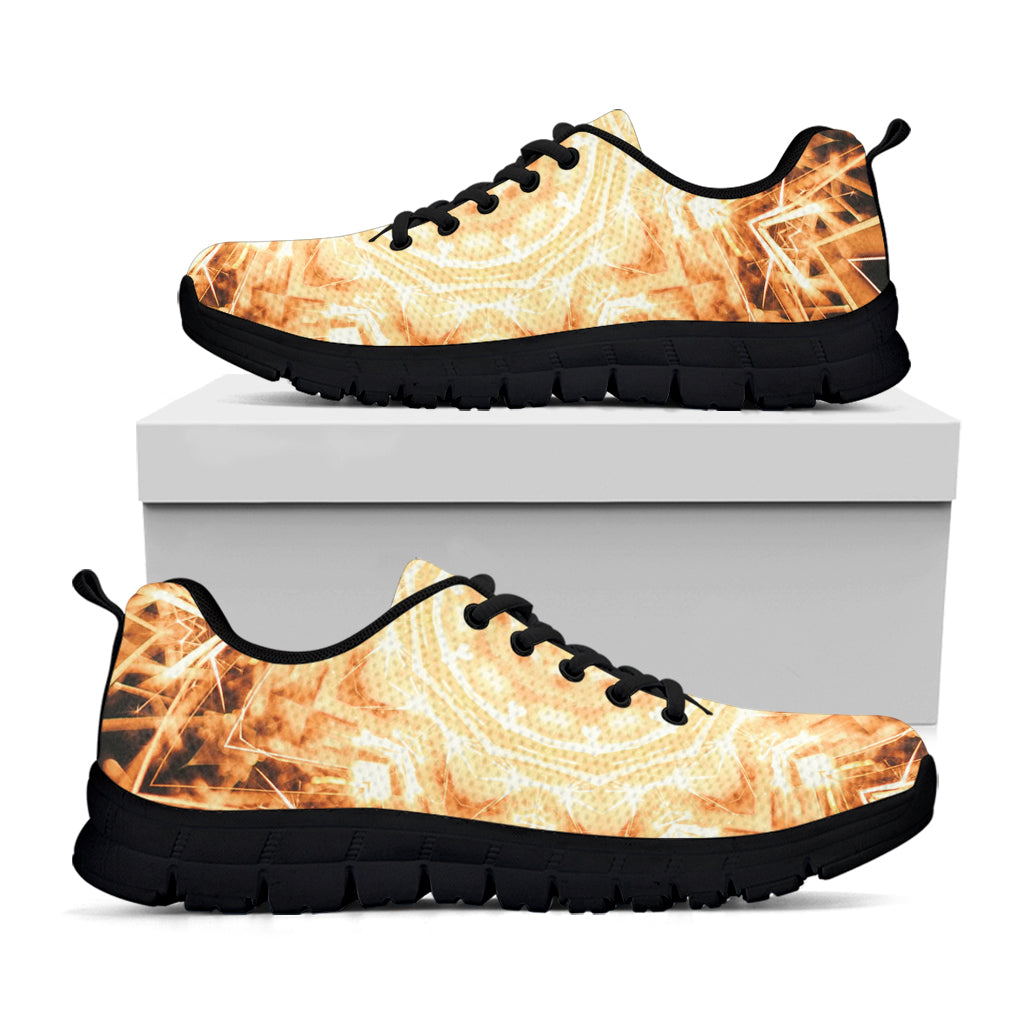 Shining Kaleidoscope Print Black Running Shoes