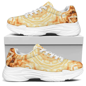 Shining Kaleidoscope Print White Chunky Shoes