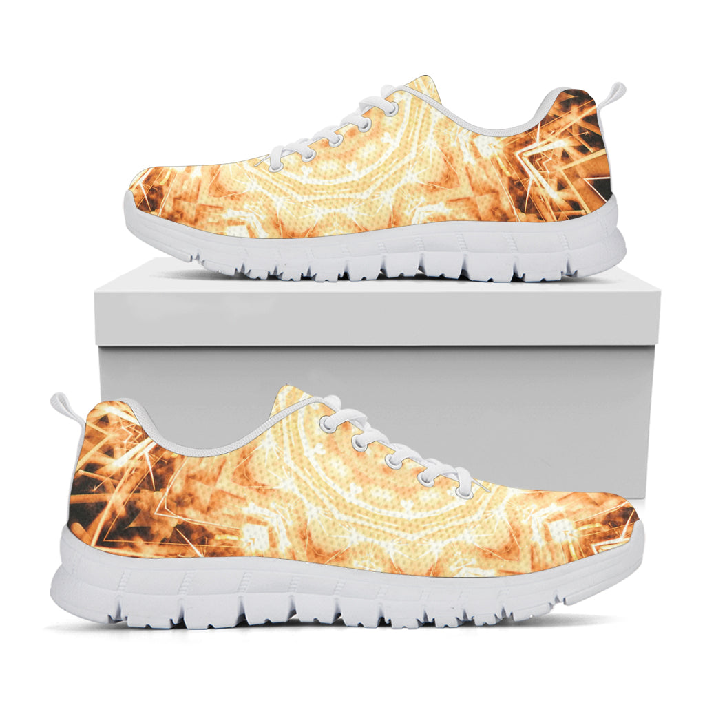 Shining Kaleidoscope Print White Running Shoes