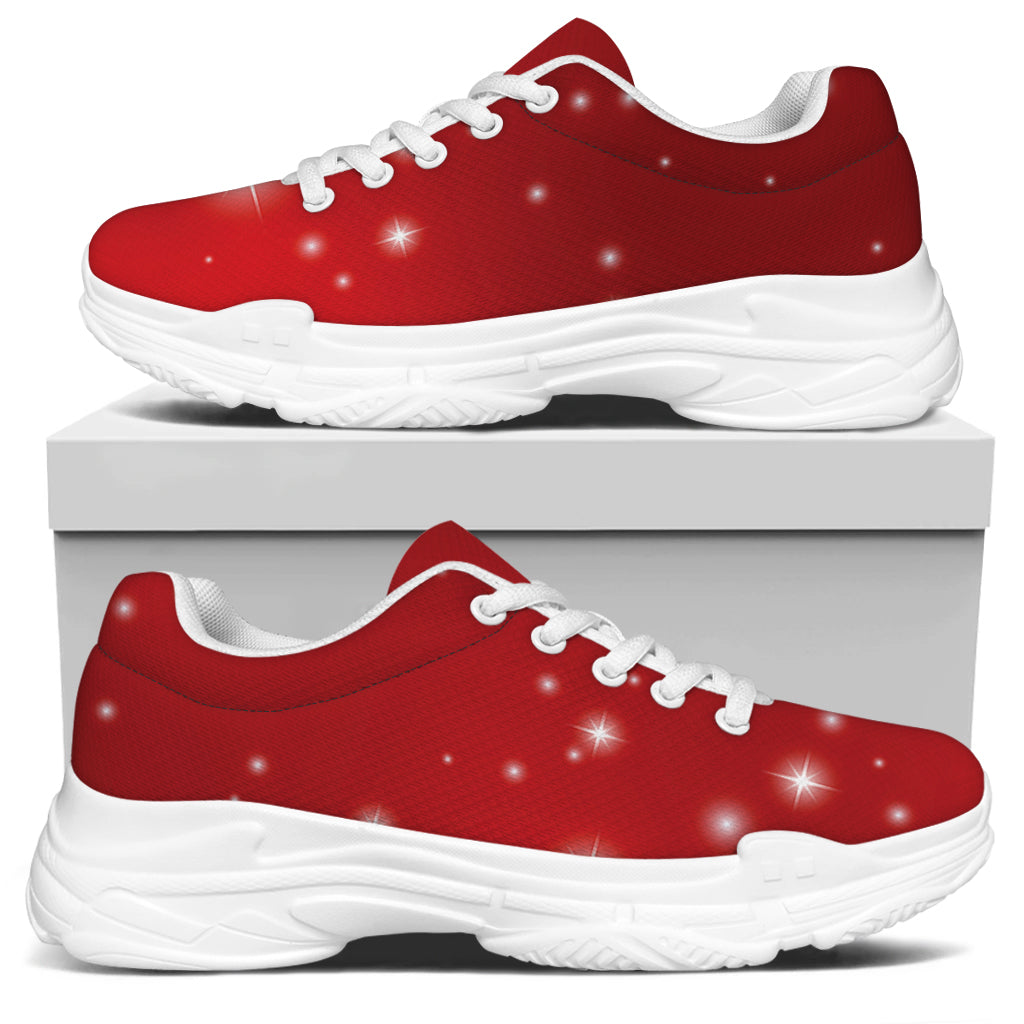 Shiny Sparkle Print White Chunky Shoes