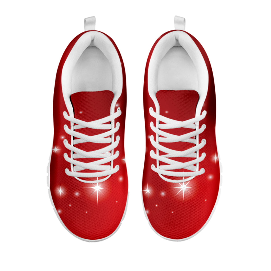 Shiny Sparkle Print White Running Shoes