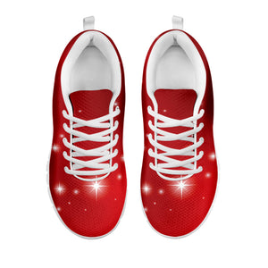 Shiny Sparkle Print White Running Shoes