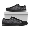 Silver Chainmail Print Black Low Top Sneakers