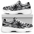 Silver Samurai Mask Print White Chunky Shoes