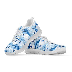 Skiing Mountain Print White Running Shoes