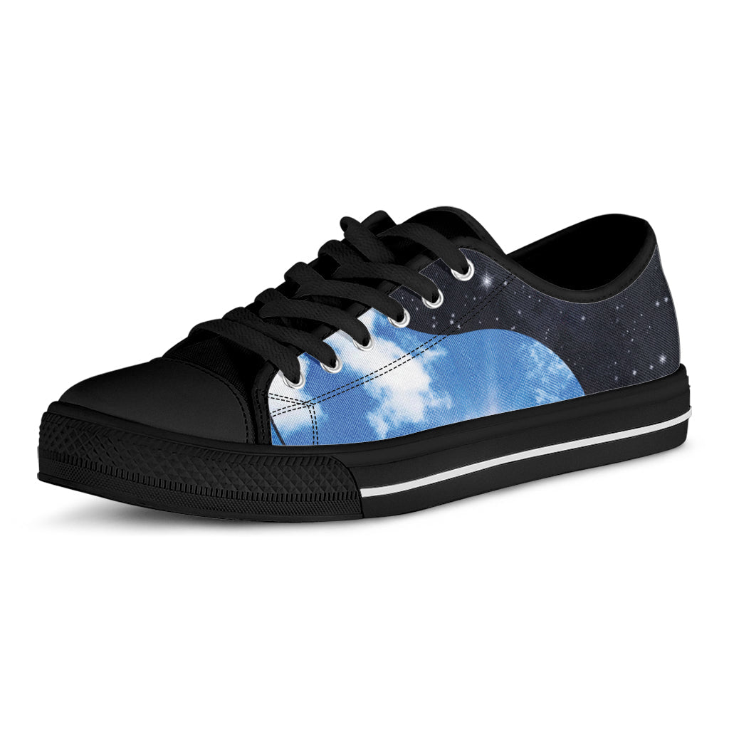 Sky And Space Yin Yang Print Black Low Top Sneakers