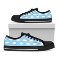 Sky Cloud Pattern Print Black Low Top Sneakers
