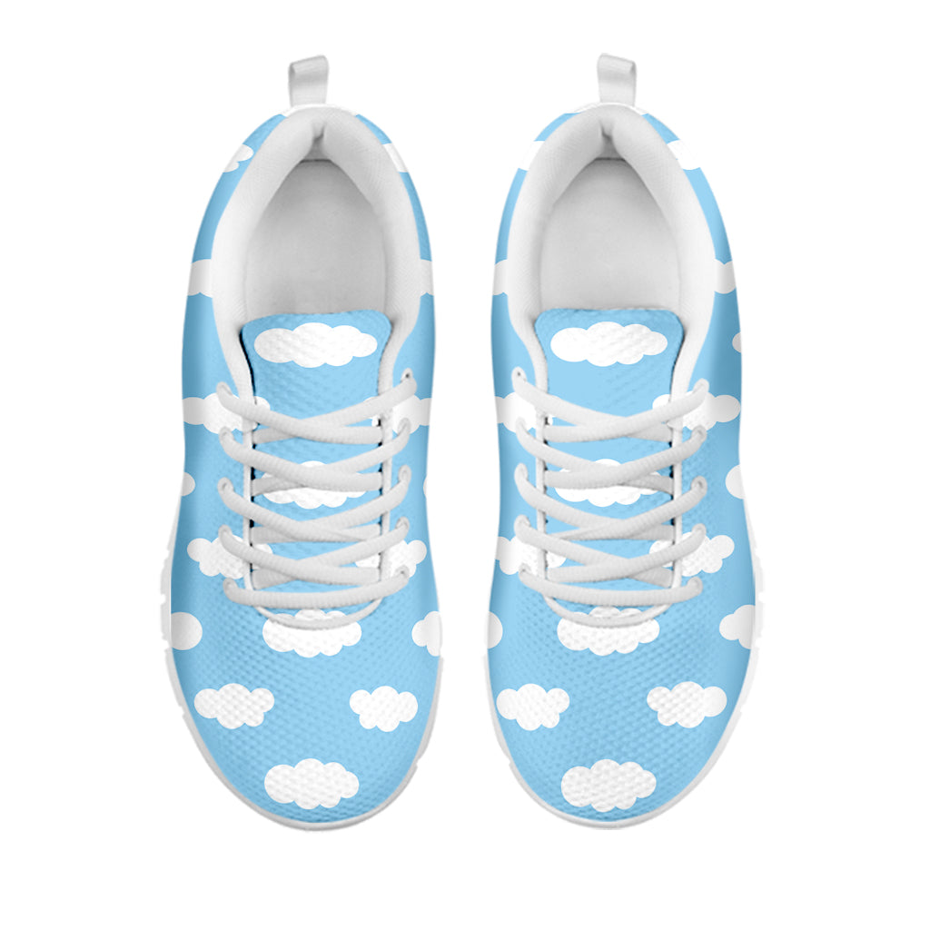 Sky Cloud Pattern Print White Running Shoes