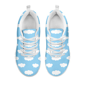 Sky Cloud Pattern Print White Running Shoes