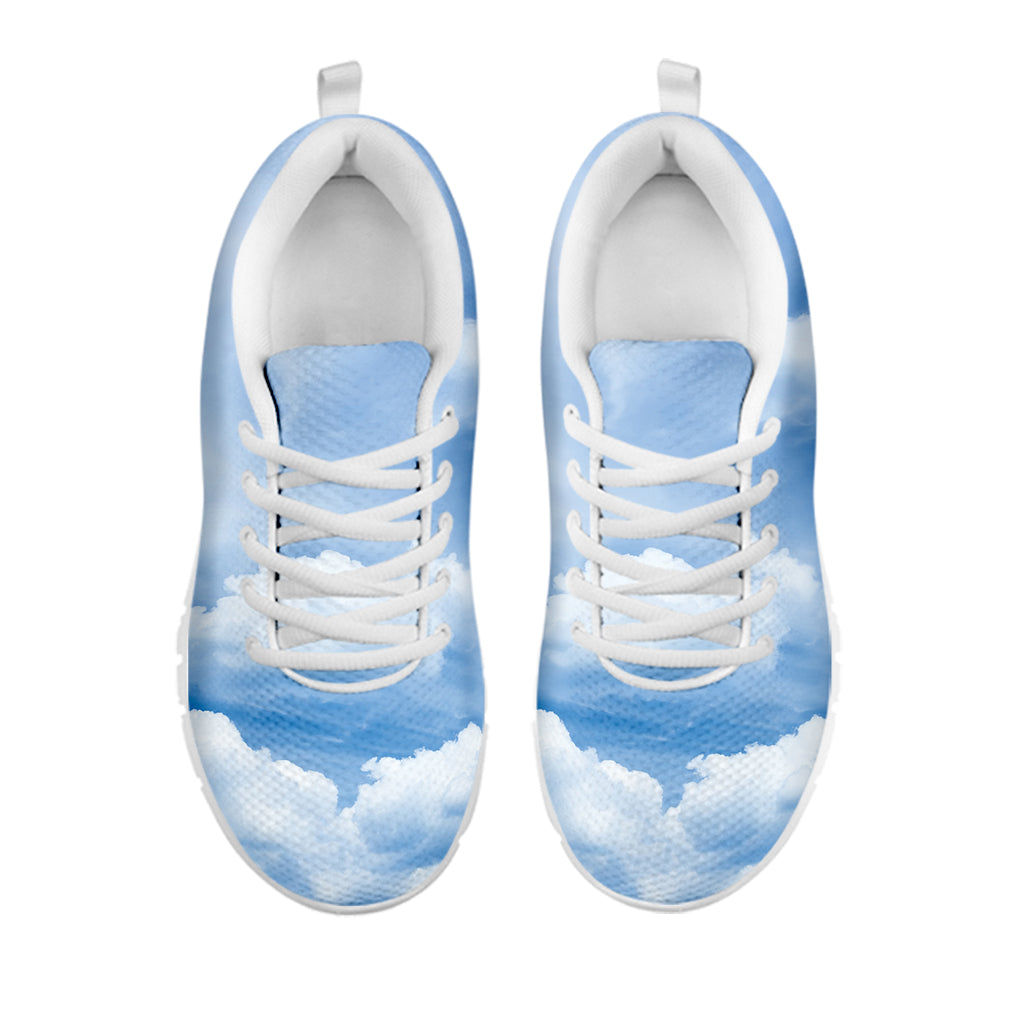 Sky Cloud Print White Running Shoes