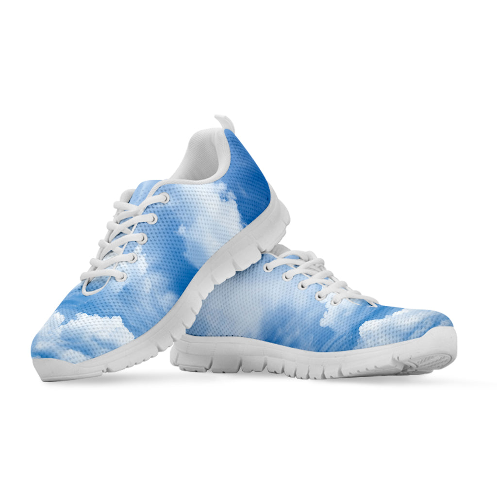 Sky Cloud Print White Running Shoes