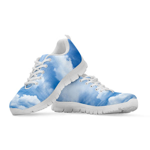 Sky Cloud Print White Running Shoes