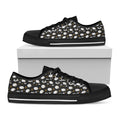 Sleeping Sheep Pattern Print Black Low Top Sneakers