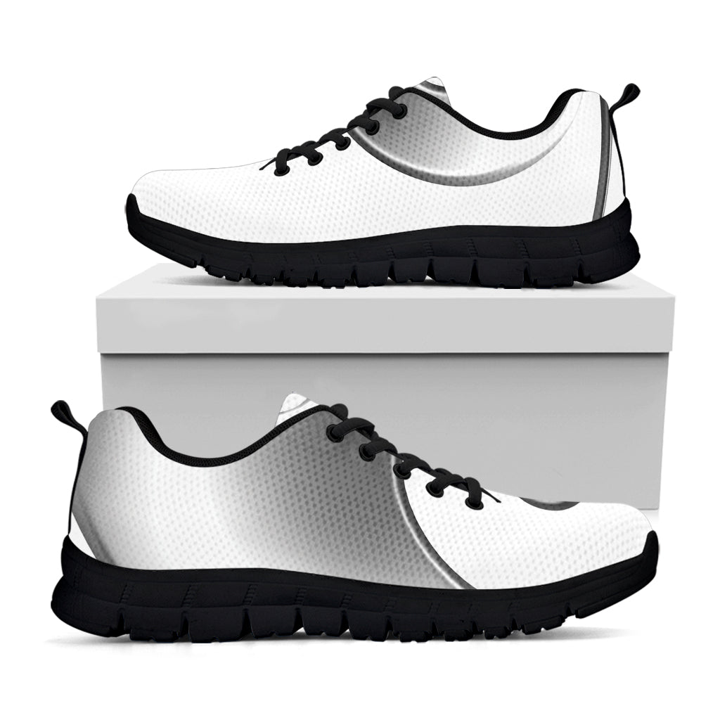 Sliver And White Yin Yang Print Black Running Shoes