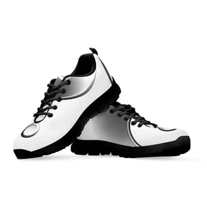 Sliver And White Yin Yang Print Black Running Shoes