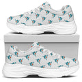 Smiley Shark Pattern Print White Chunky Shoes