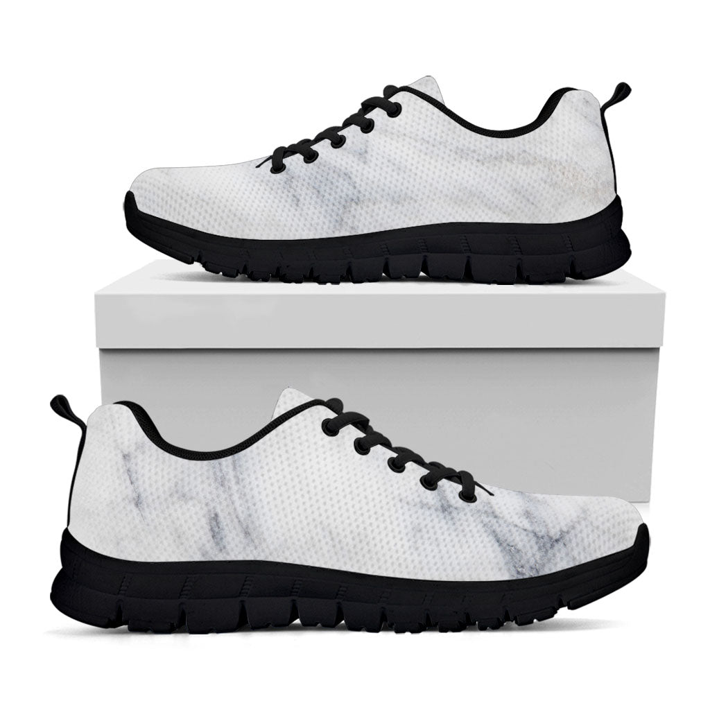 Smoke Grey Marble Print Black Running Shoes