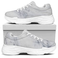Smoke Grey Marble Print White Chunky Shoes