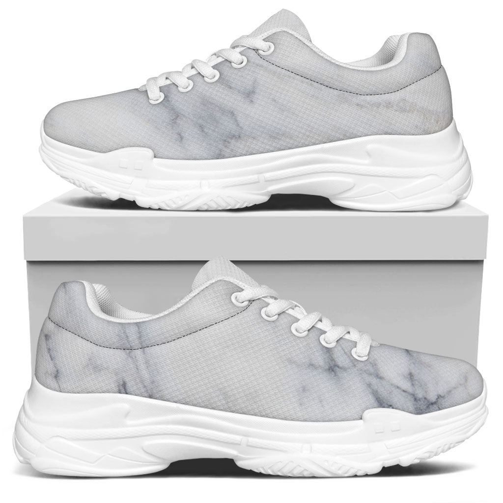 Smoke Grey Marble Print White Chunky Shoes