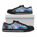 Smoke Psychedelic Trippy Print Black Low Top Sneakers