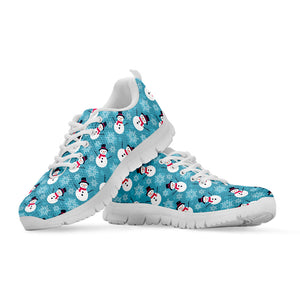 Snowman And Snowflake Pattern Print White Running Shoes
