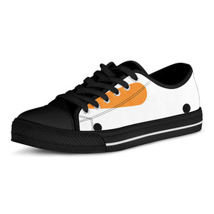 Snowman Face Print Black Low Top Sneakers